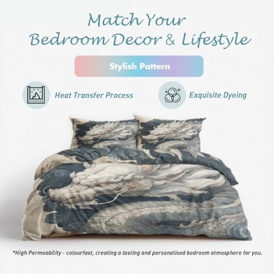 Dragon Pattern Microfiber Bedding Set