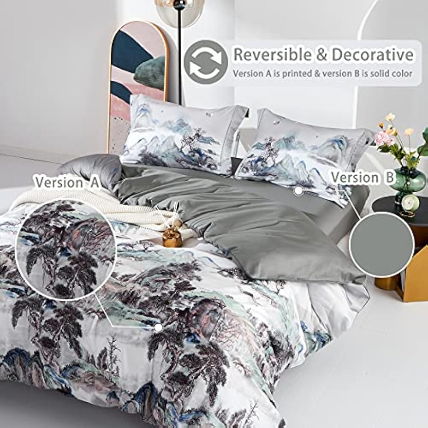 Oriental Mountain Floral Cotton Bedding Set