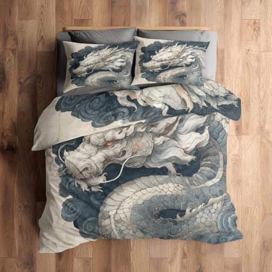 Dragon Pattern Microfiber Bedding Set
