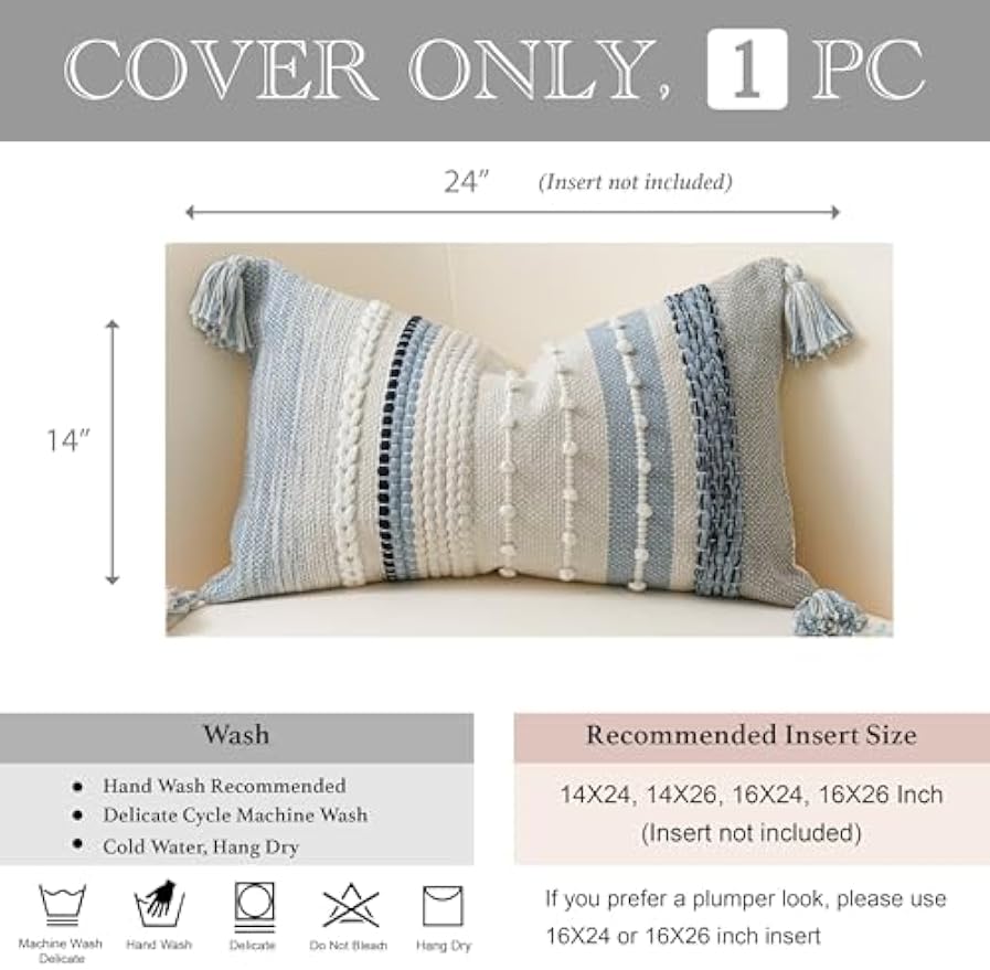 Boho Coastal Lumbar Throw Pillow Cover