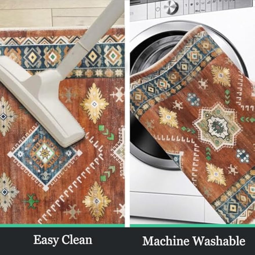 Boho Non‑Slip Kitchen Rug Set