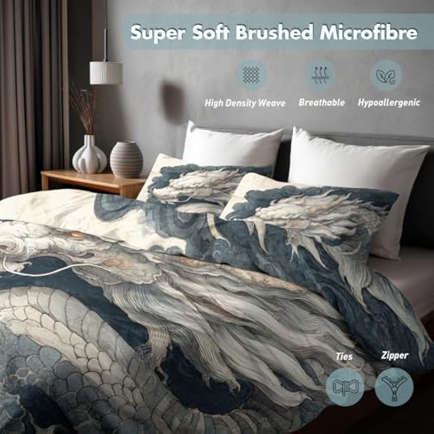 Dragon Pattern Microfiber Bedding Set