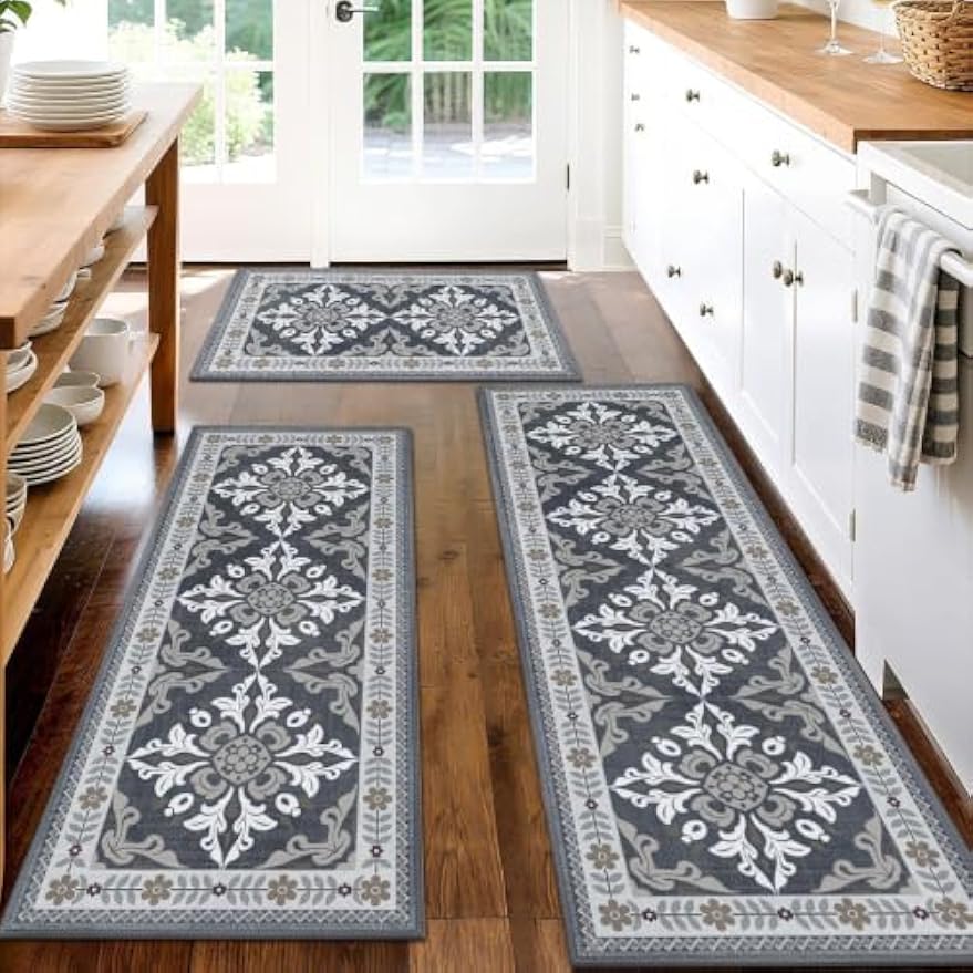 Washable Non‑Slip Kitchen Rug Set