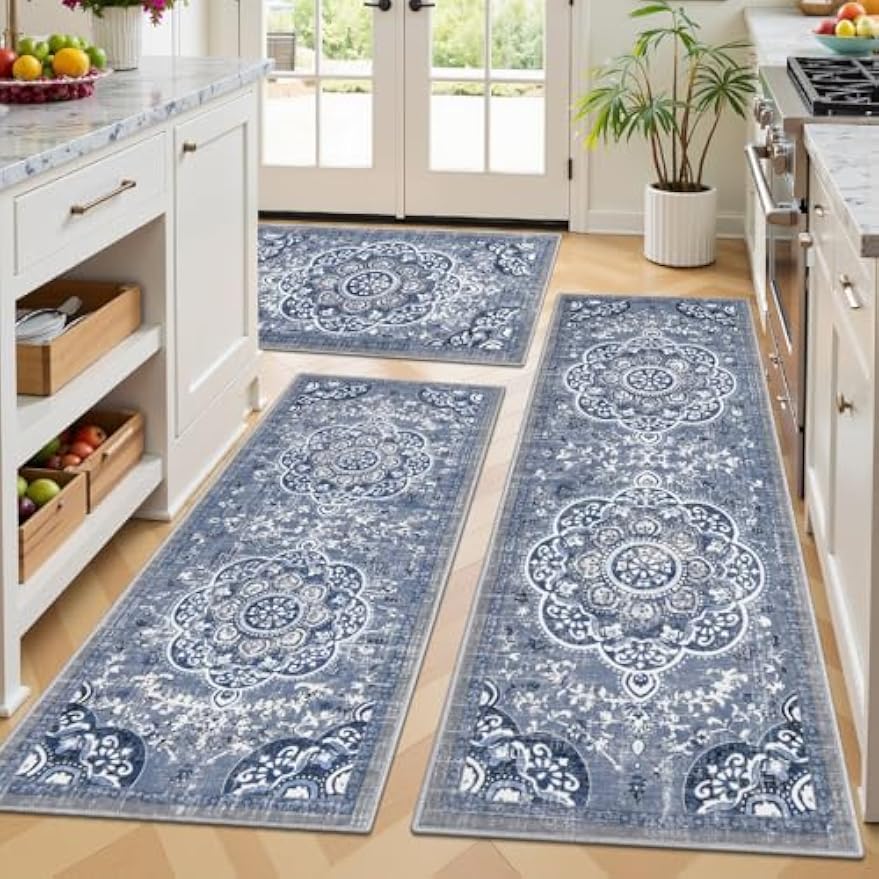 Boho Farmhouse Kitchen Rug Set