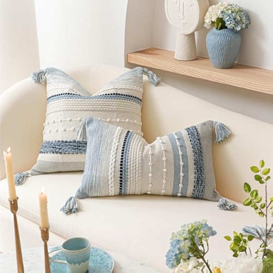 Boho Coastal Lumbar Throw Pillow Cover