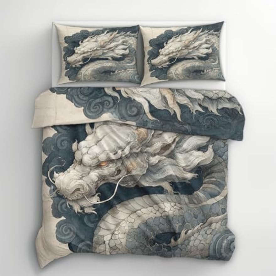 Dragon Pattern Microfiber Bedding Set