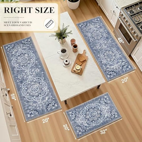 Boho Farmhouse Kitchen Rug Set
