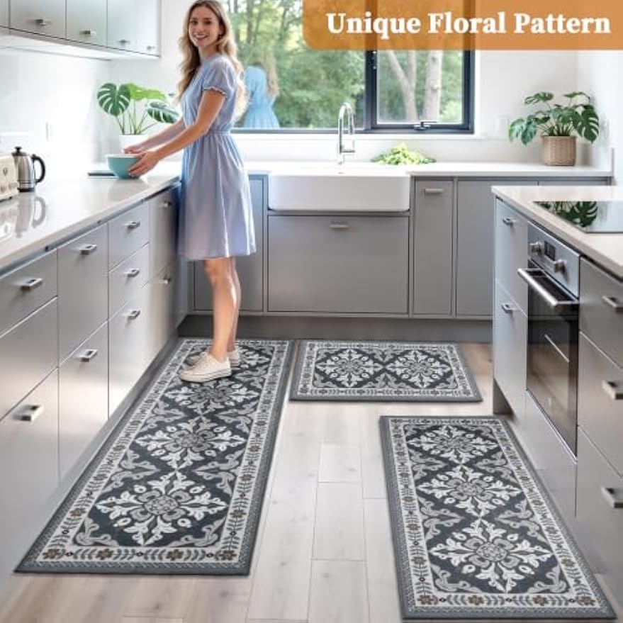 Washable Non‑Slip Kitchen Rug Set