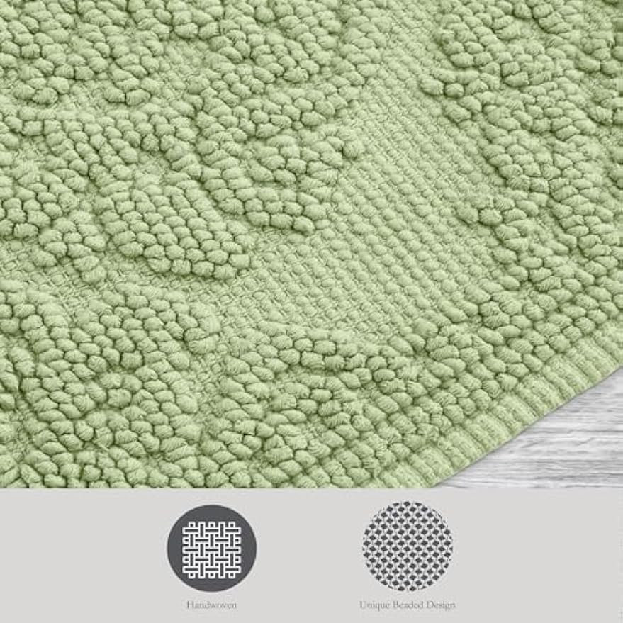 Cotton Woven Fringe Decorative Bathroom Rug