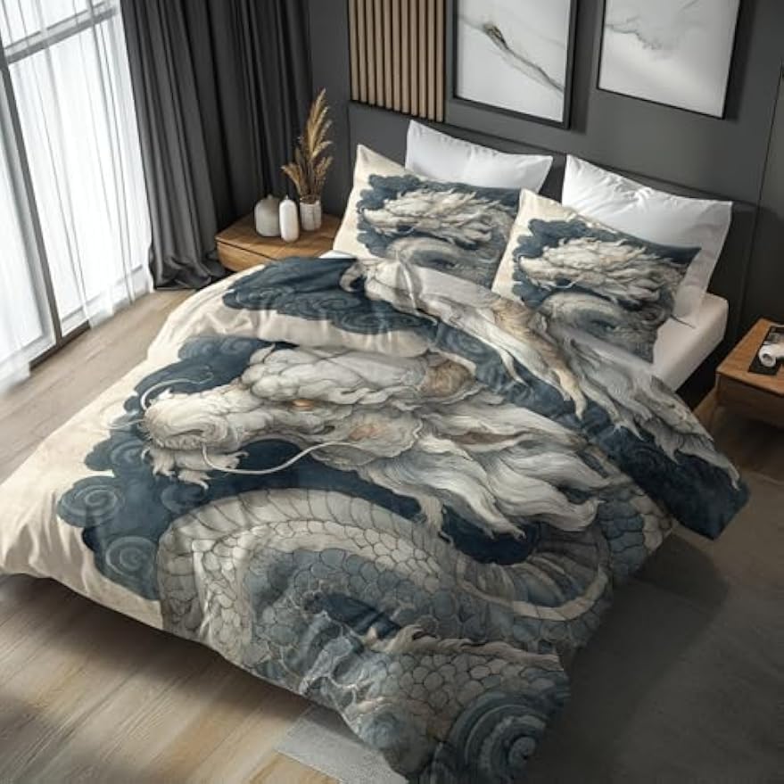 Dragon Pattern Microfiber Bedding Set