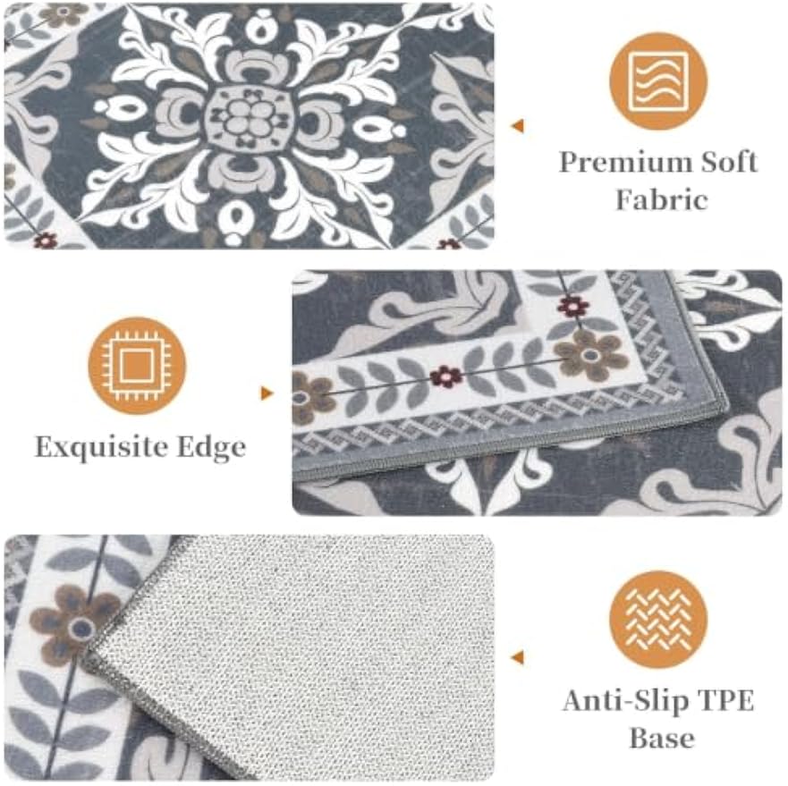 Washable Non‑Slip Kitchen Rug Set