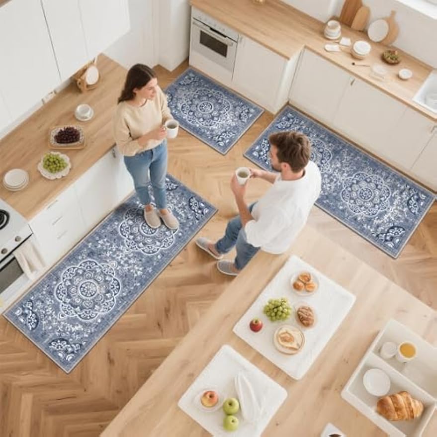 Boho Farmhouse Kitchen Rug Set