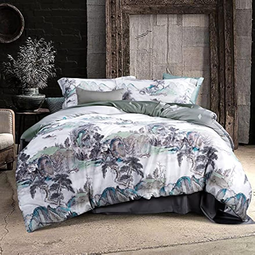 Oriental Mountain Floral Cotton Bedding Set