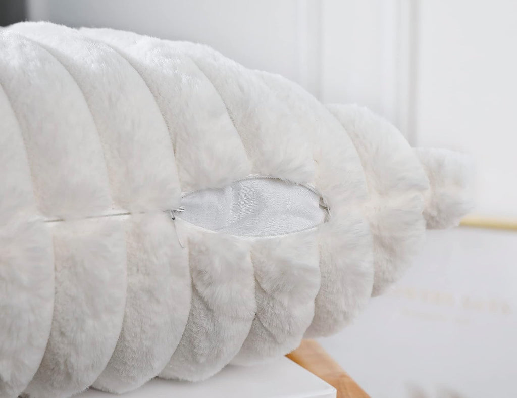 Boho Faux‑Fur Lumbar Pillow Cover