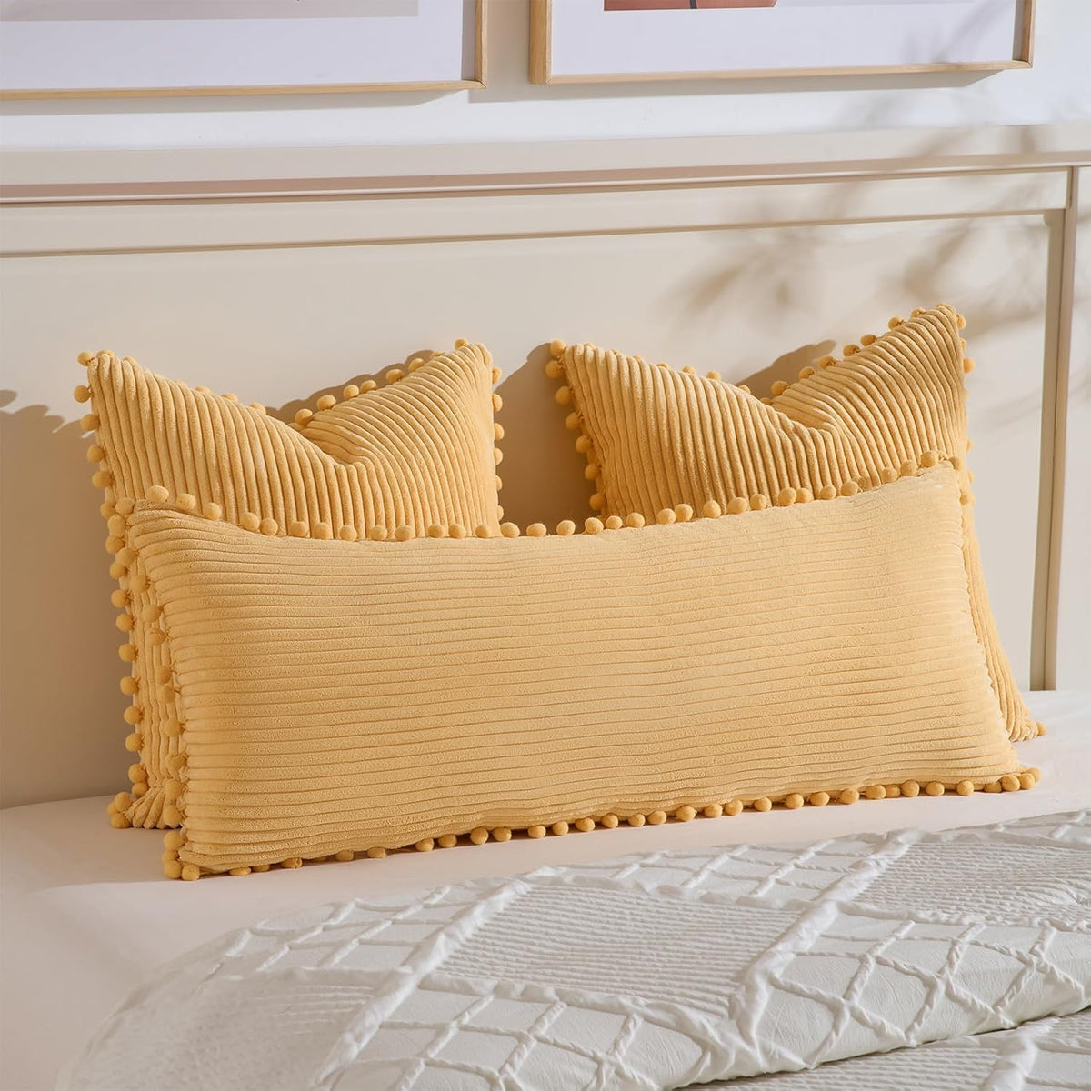 Boho Corduroy Lumbar Pillow Cover