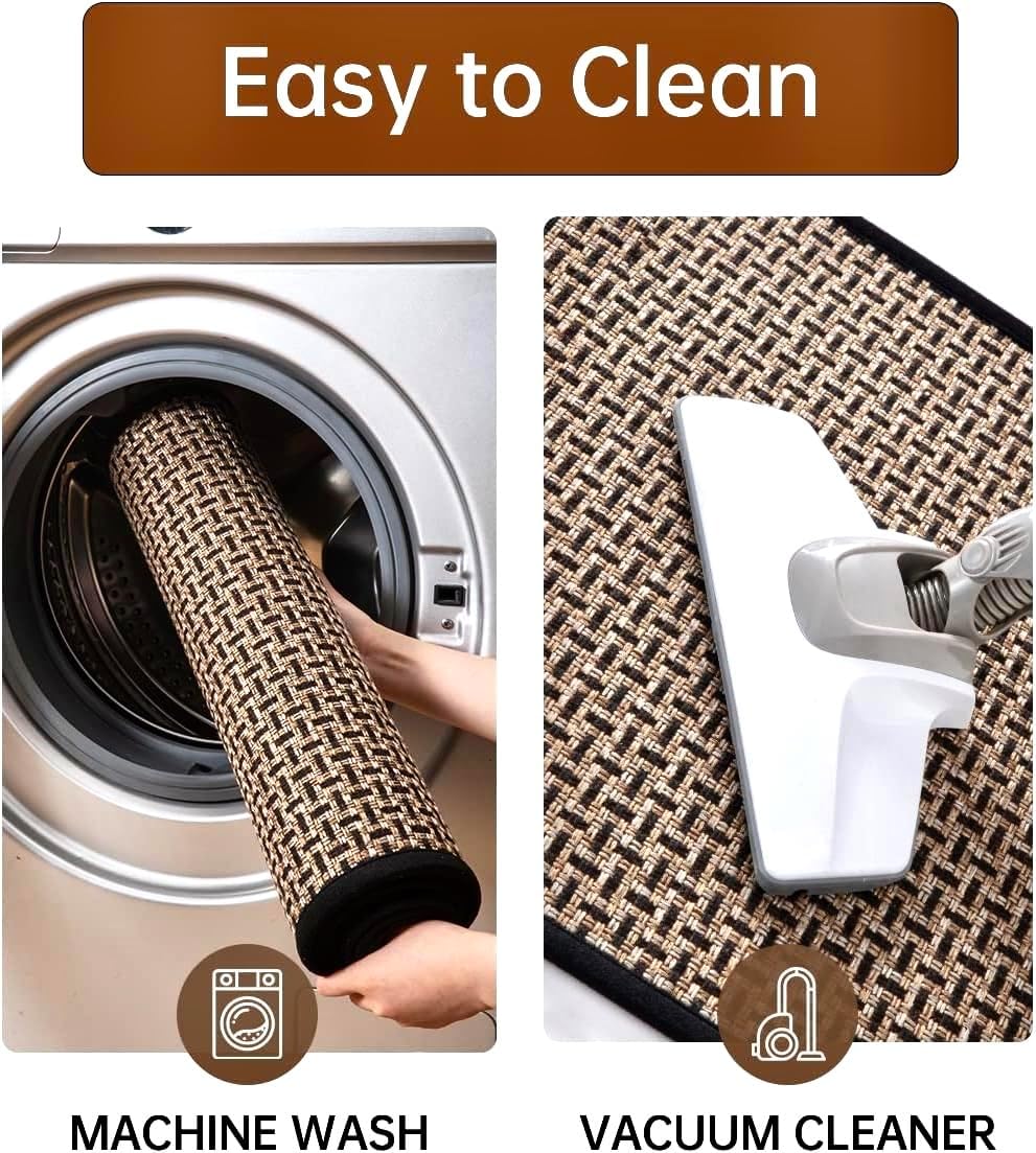 Woven Non‑Slip Kitchen Rug Set