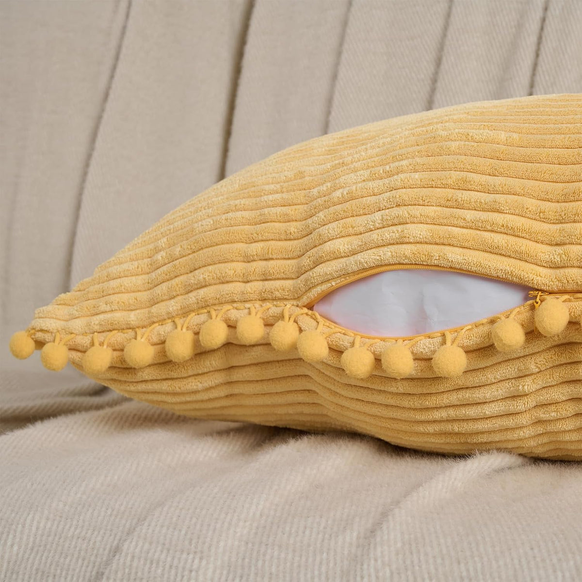 Boho Corduroy Lumbar Pillow Cover
