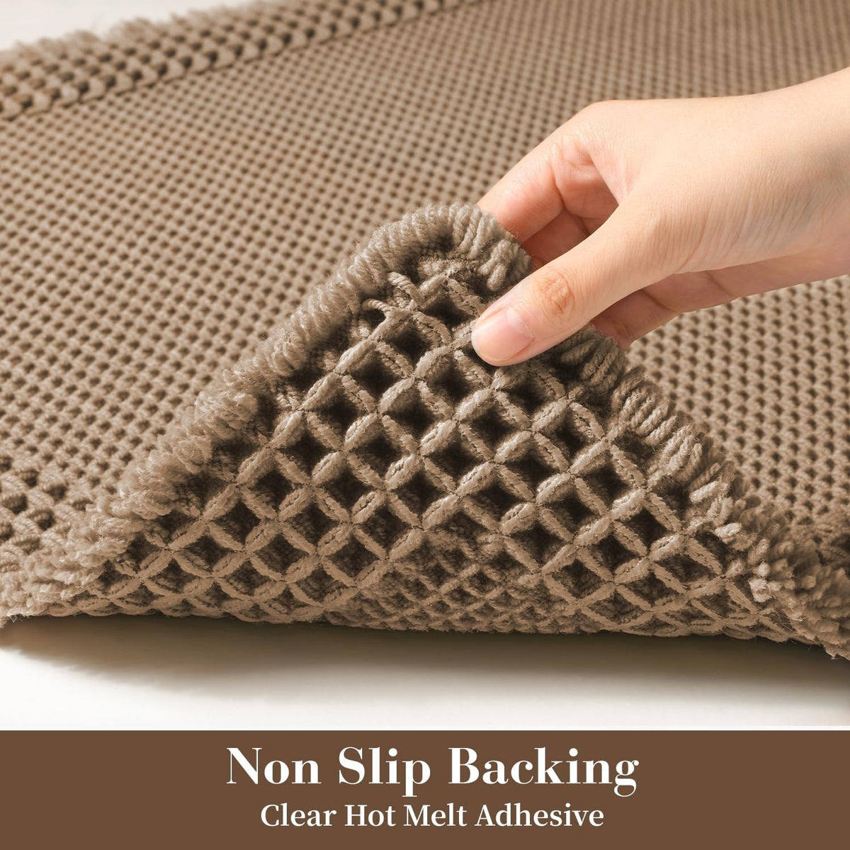 Waffle Tasseled Absorbent Non‑Slip Bathroom Rug