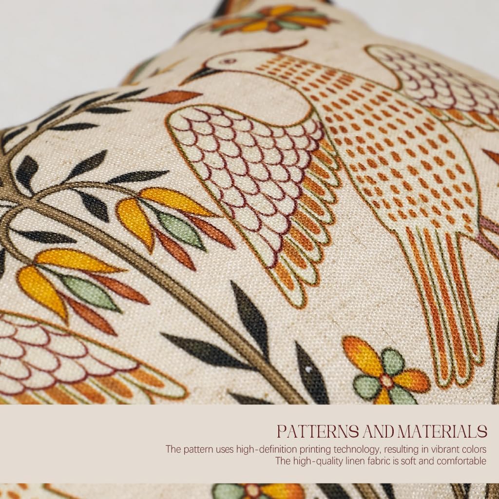 Vintage Floral Linen Pillow Cover