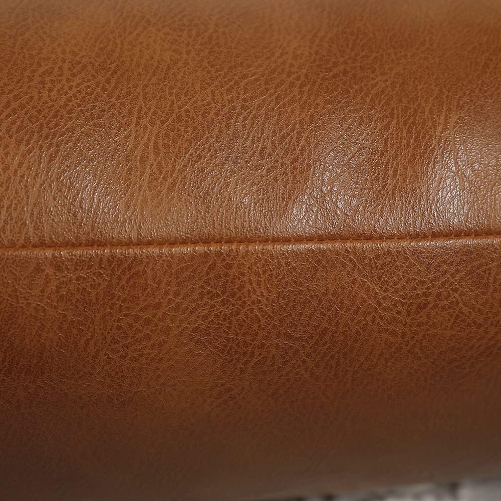 Boho Faux‑Leather Lumbar Pillow Cover