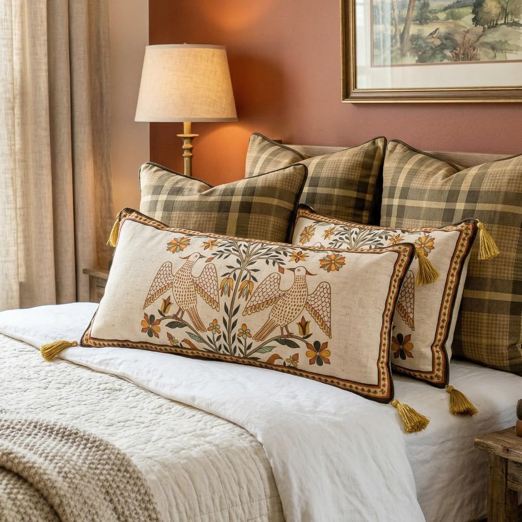 Vintage Floral Linen Pillow Cover