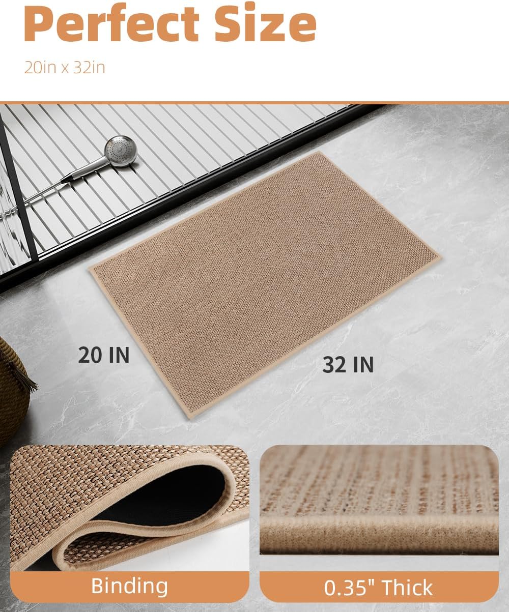 Braided Non‑Slip Absorbent Washable Bathroom Rug