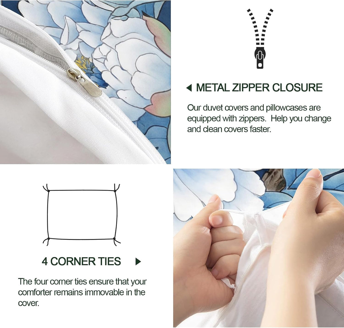 Oriental Floral Duvet Cover Set
