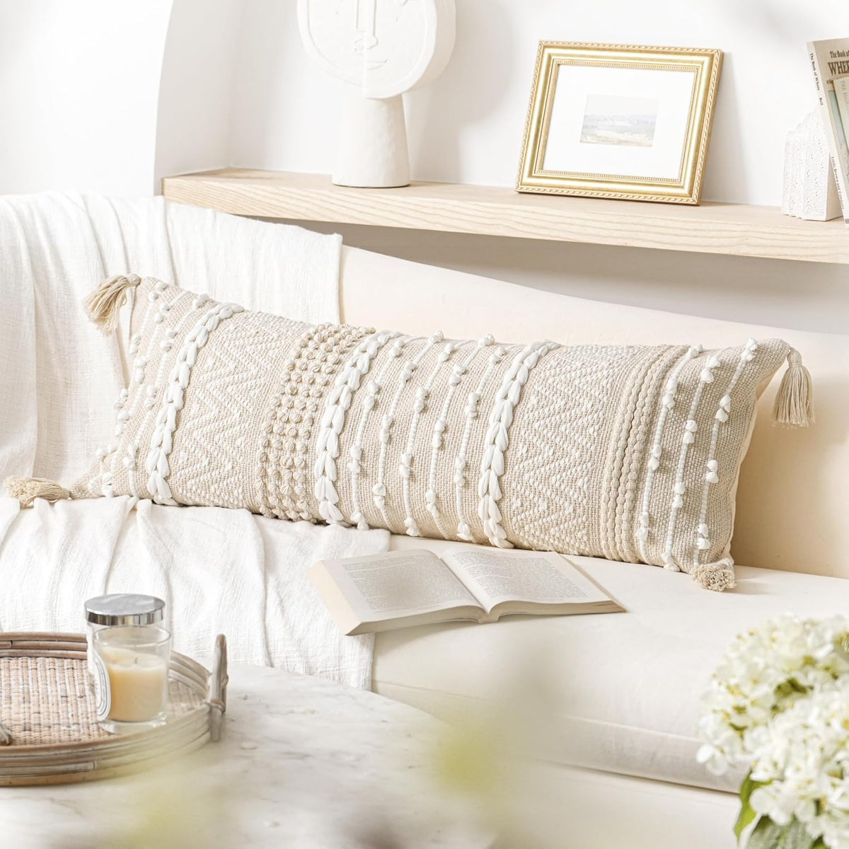 Boho Farmhouse Lumbar Pillow Cover