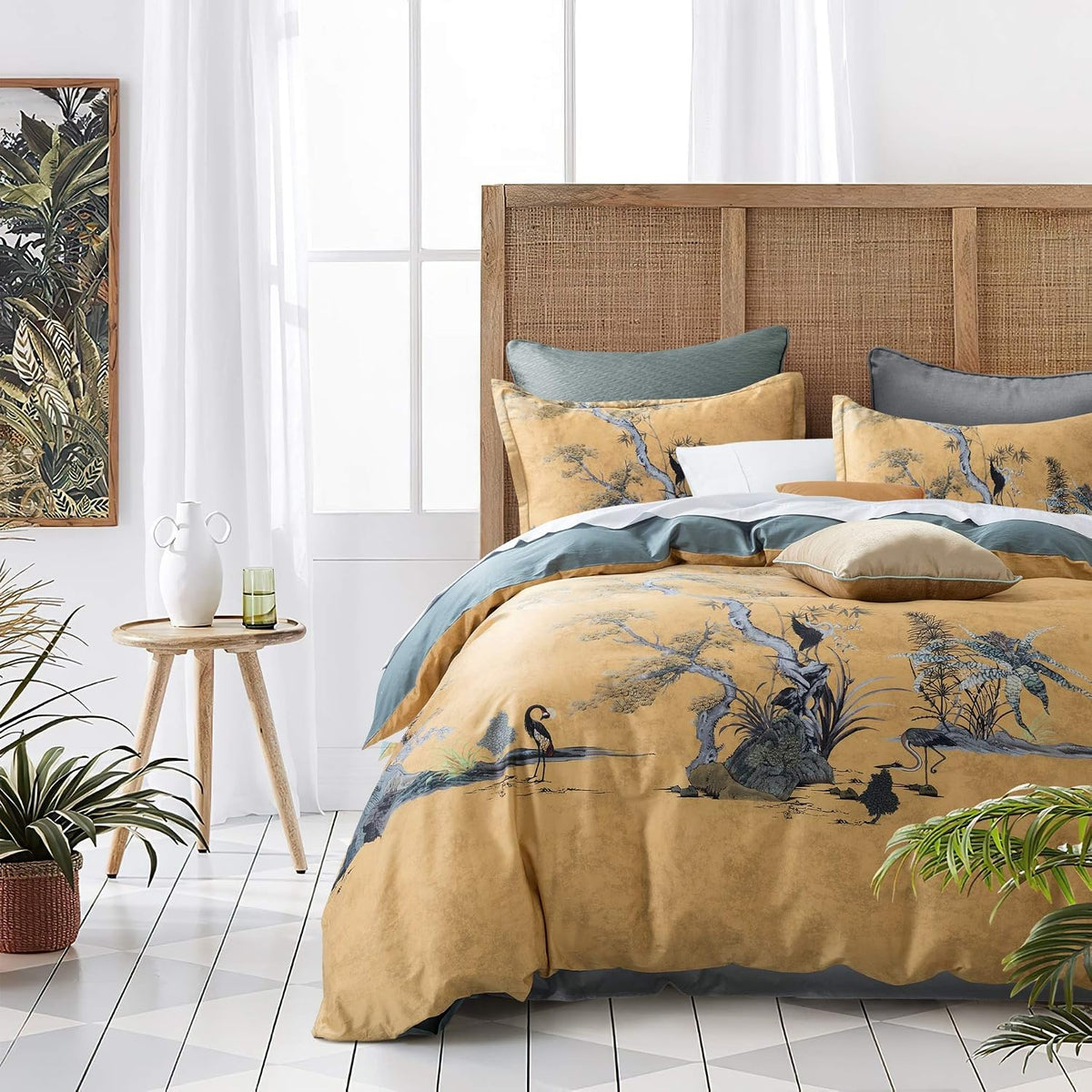 Chinoiserie Garden Print Cotton Bedding Set