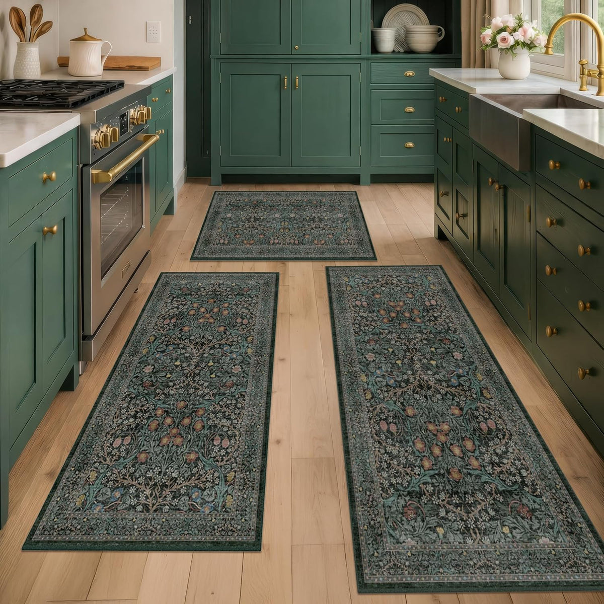 Vintage Washable Kitchen Rug Set