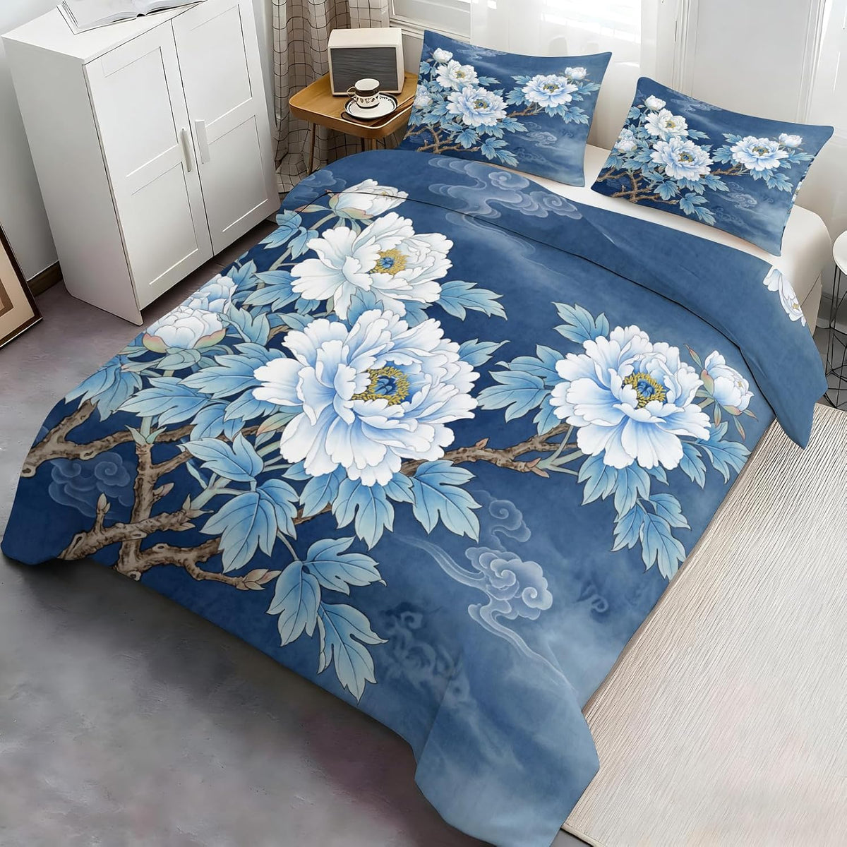 Oriental Floral Duvet Cover Set