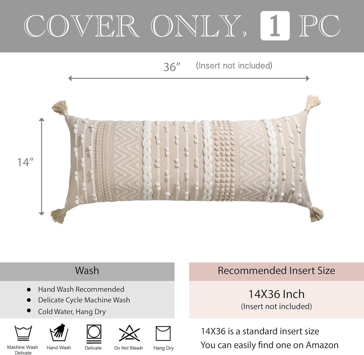 Boho Farmhouse Lumbar Pillow Cover