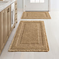 Waffle Absorbent Non‑Slip Boho Bathroom Rug Set