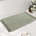 Waffle Non‑Slip Absorbent Boho Bathroom Rug