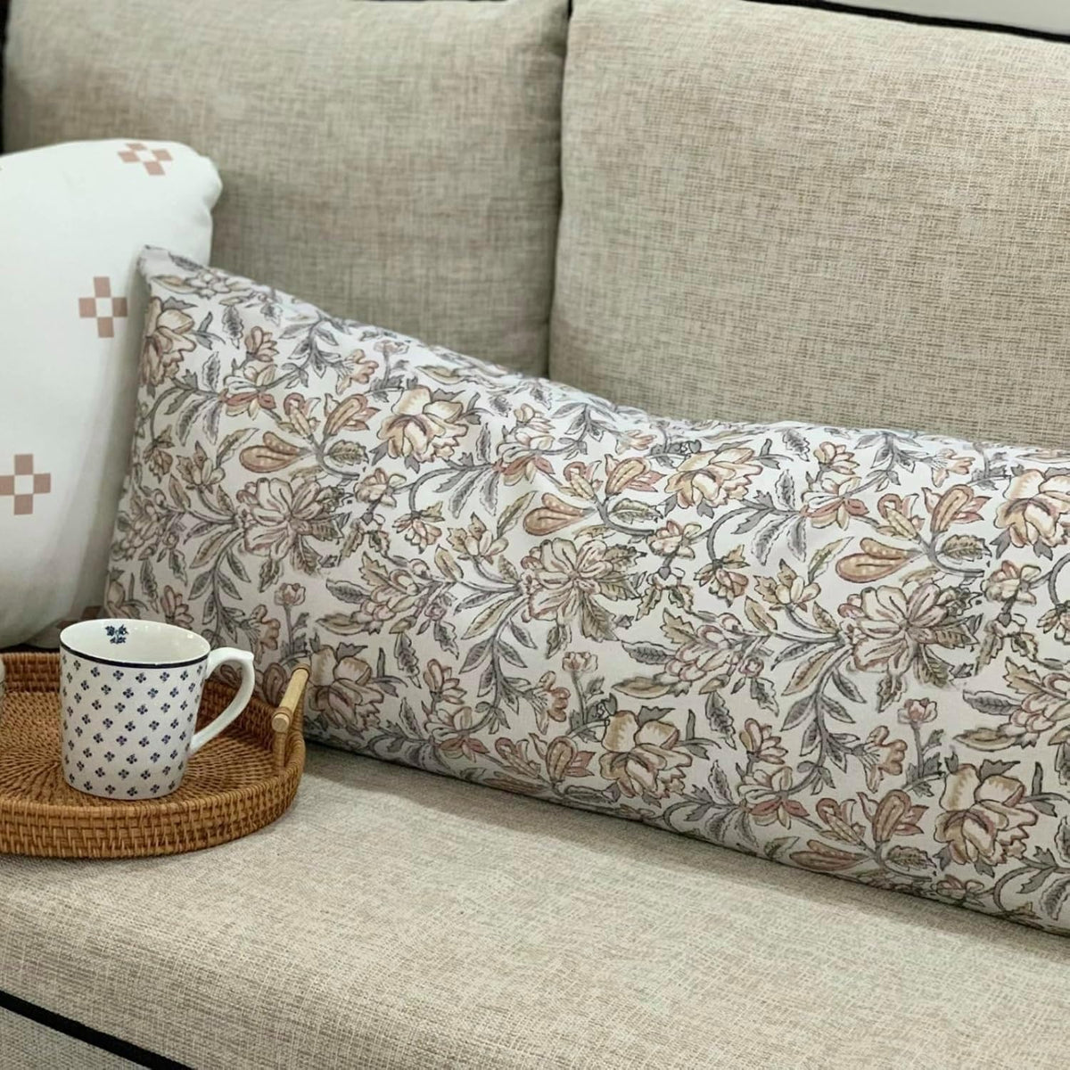 Vintage Floral Lumbar Pillow Cover