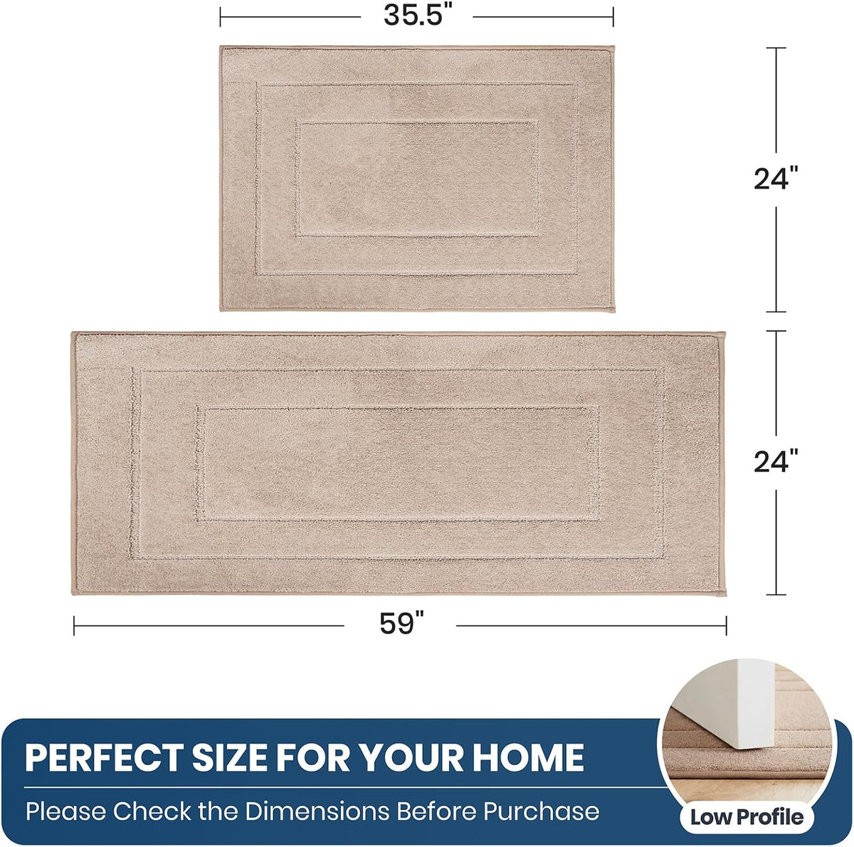 Washable Non‑Slip Kitchen Rug Set