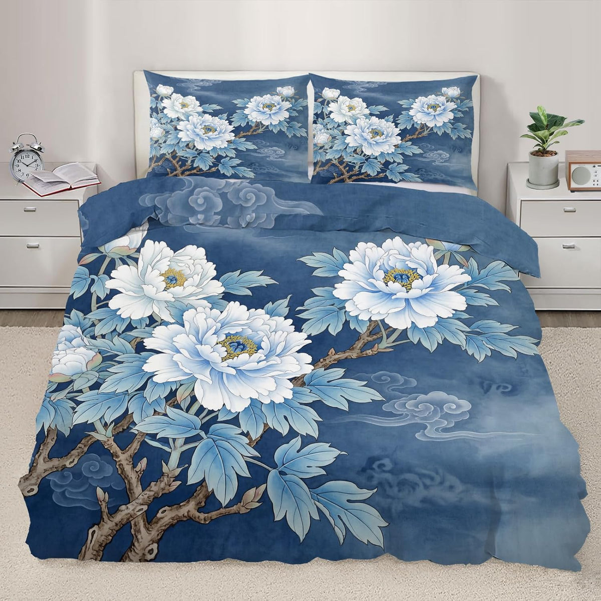 Oriental Floral Duvet Cover Set
