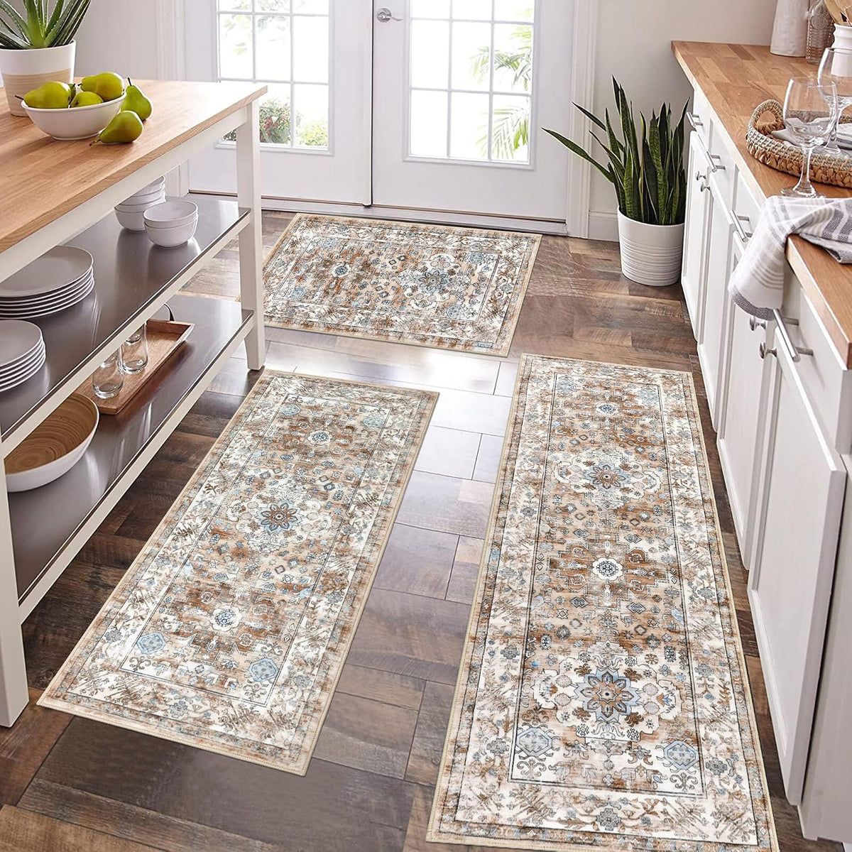 Farmhouse Non‑Slip Kitchen Rug Set