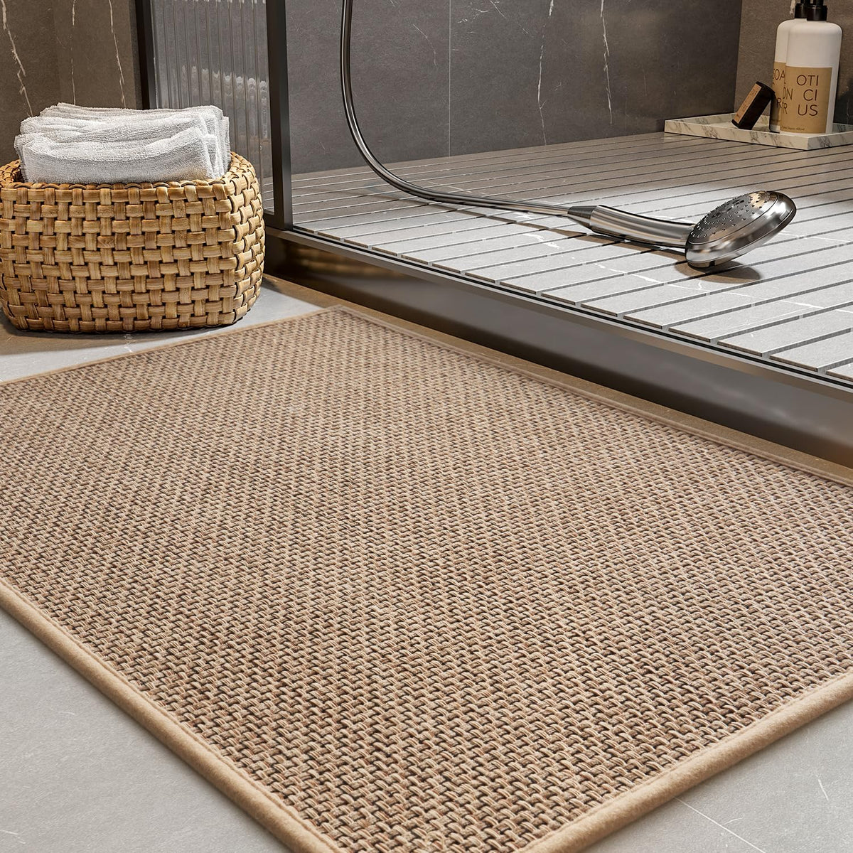 Braided Non‑Slip Absorbent Washable Bathroom Rug