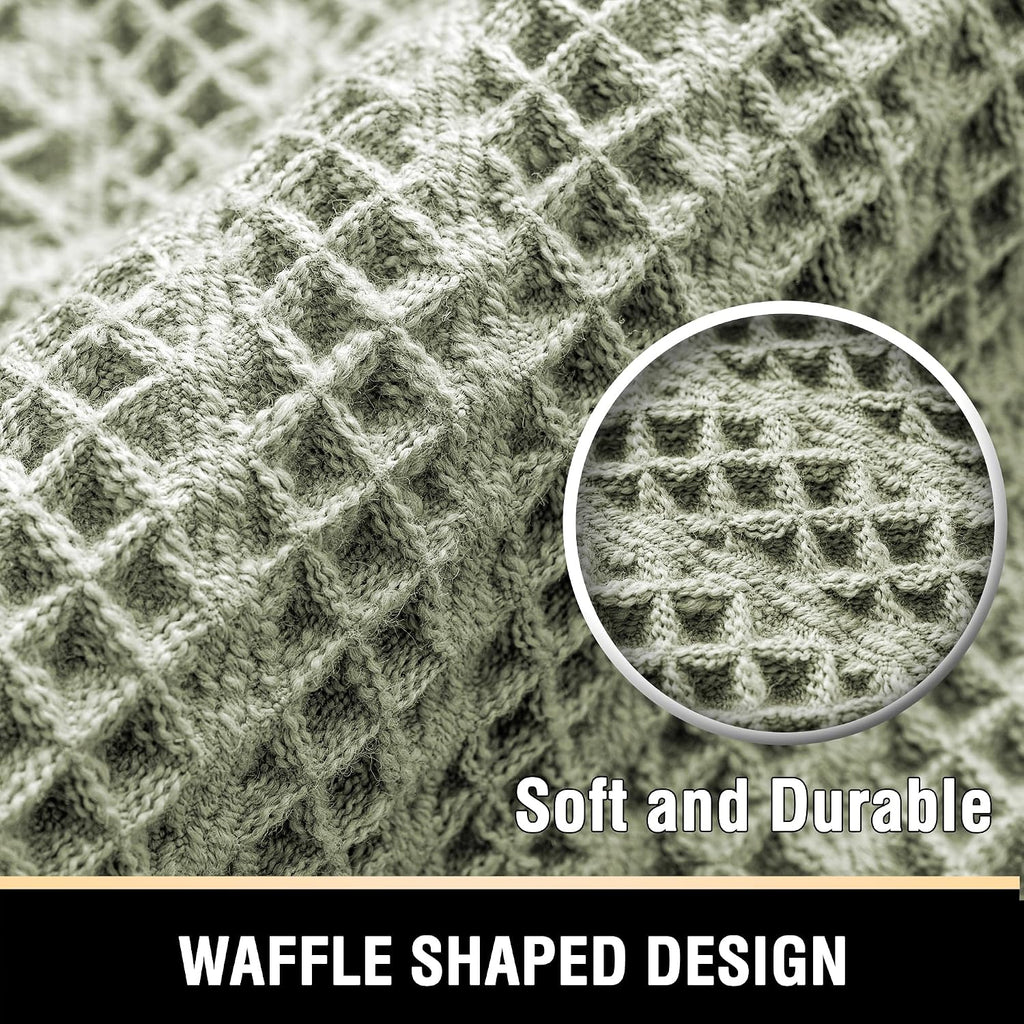 Waffle Non‑Slip Absorbent Boho Bathroom Rug