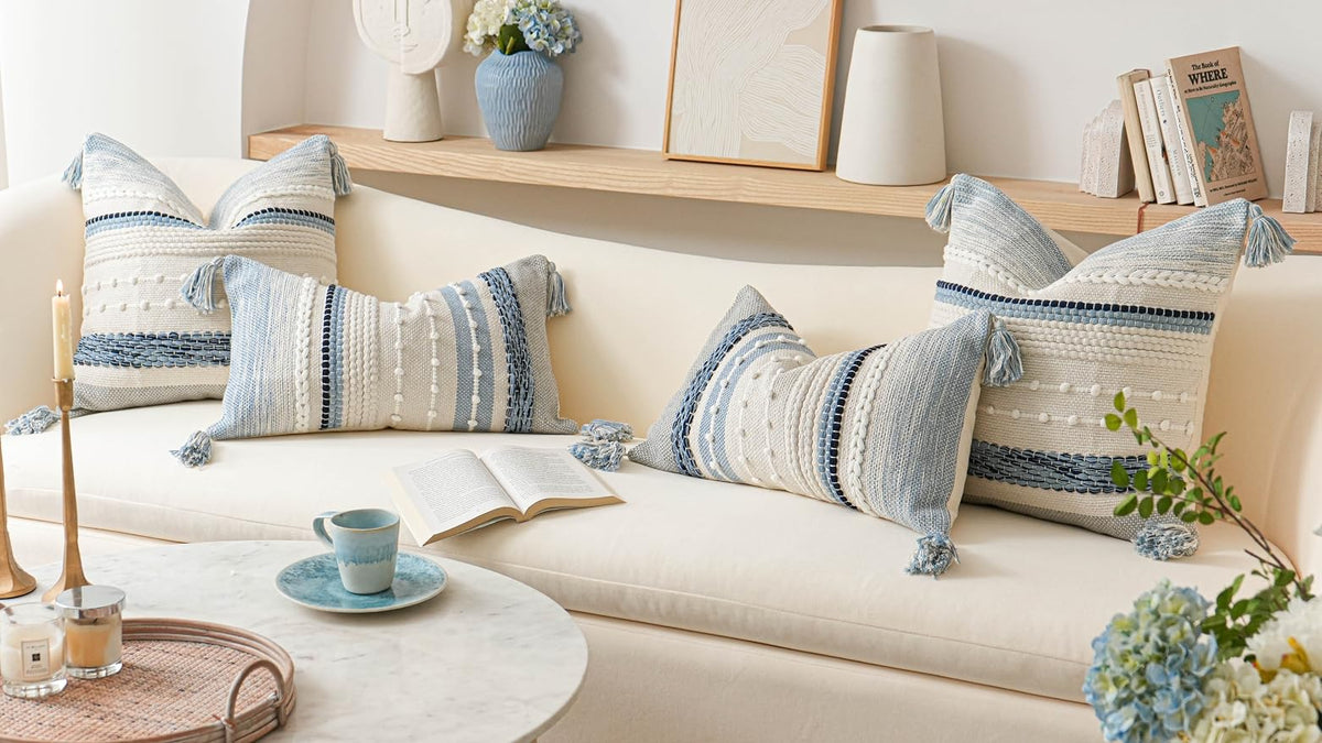 Boho Coastal Lumbar Throw Pillow Cover
